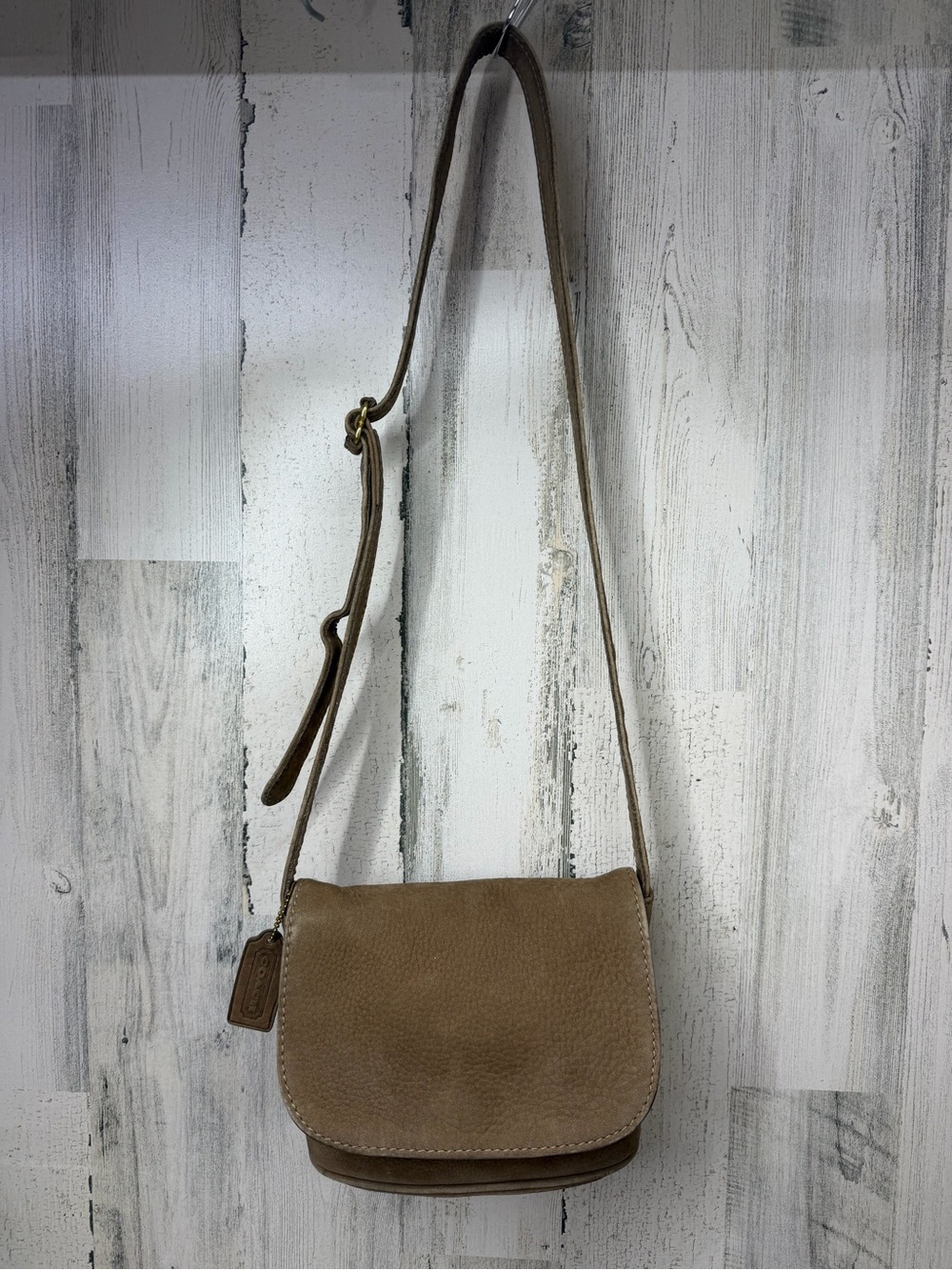 Vintage Coach Sonoma Small Flap Bag in Sand Nubuc